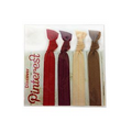 Four Solid Color Hair Ties with Custom Printed Card/Cello - 4 pack